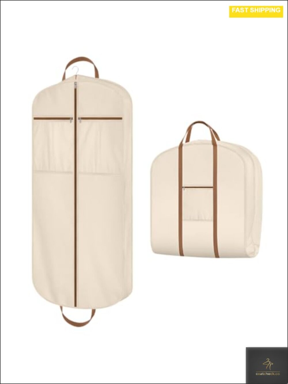 Organic Cotton Garment Bag 48in Travel Suit Bag Hanging Clothes Storage with